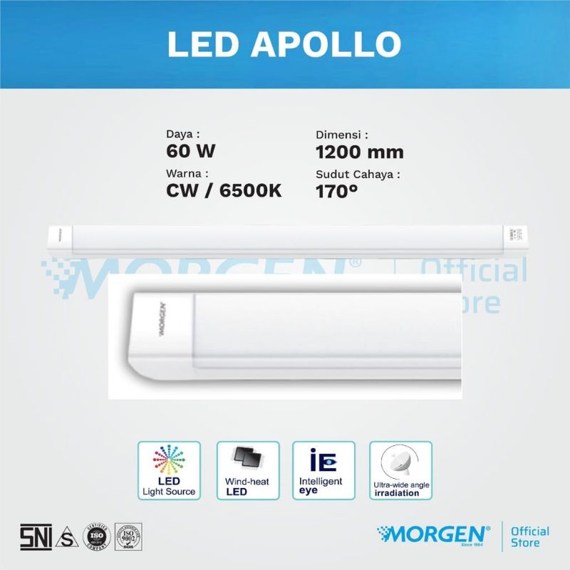 MORGEN TL LED SET 120CM APOLLO 60W MGL-KLA1260 6500K SNI