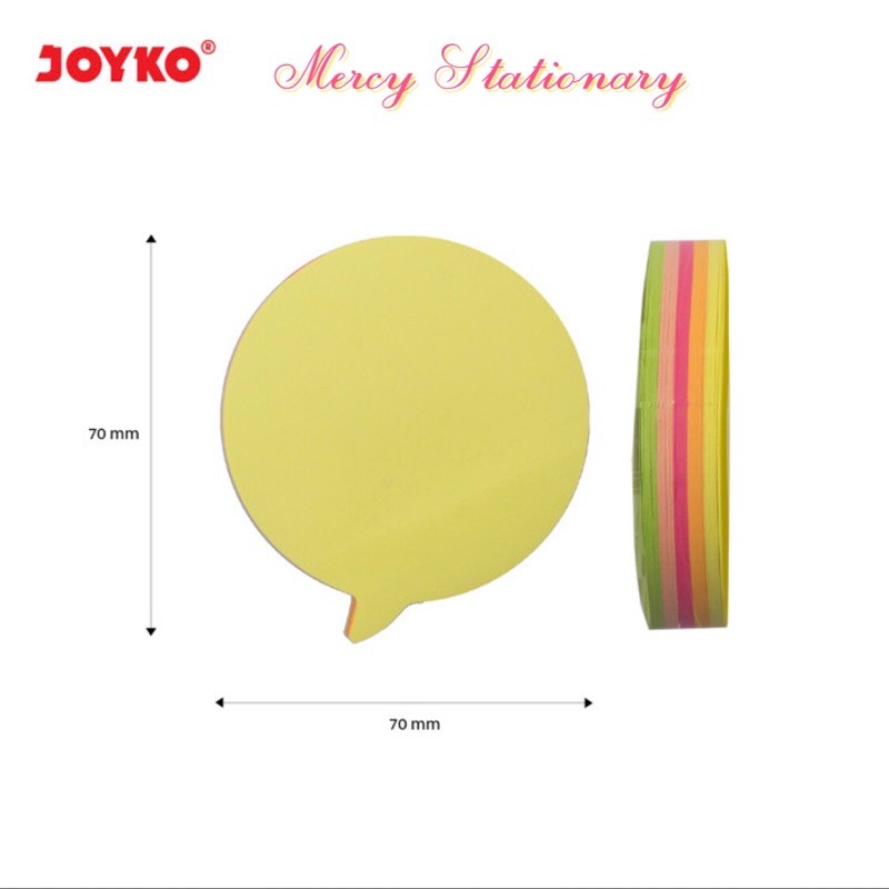 125 Lembar - Memo Stick Hati & Pesan Sticky Note Kertas Memo - Stick Notes - Memo Tempel Joyko-Pesan