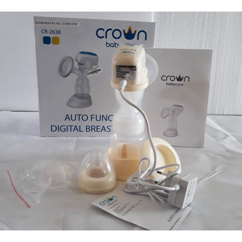 Promo !! Crown Digital Auto Electric Breast Pump Pompa Asi Elektrik Baterai Adaptor - POMPA ASI ELECTRIK