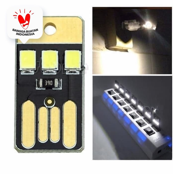 Mini LED USB 3 Mata Lampu Malam Keyboard Laptop Senter Emergency Light Lamp