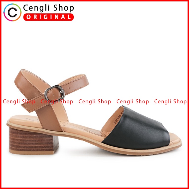 SANDAL HEEL KULIT OBERMAIN HEELS WANITA ORIGINAL SLINGBACK COKLAT OW12