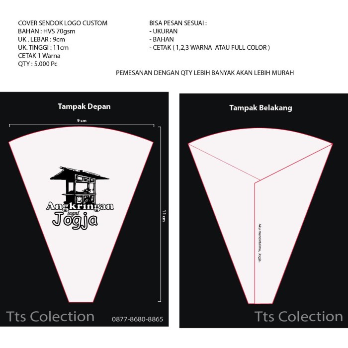 COVER SENDOK LOGO CUSTOM BAHAN KERTAS HVS