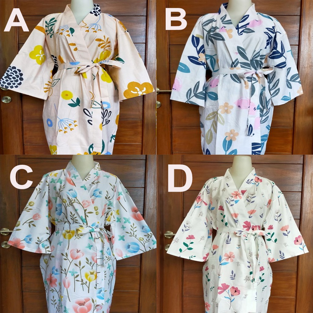 Kimono Batik Hotel Spa Tidur Motif Kimono Jepang Modern LD 130 Panjang 115 All Size Jumbo