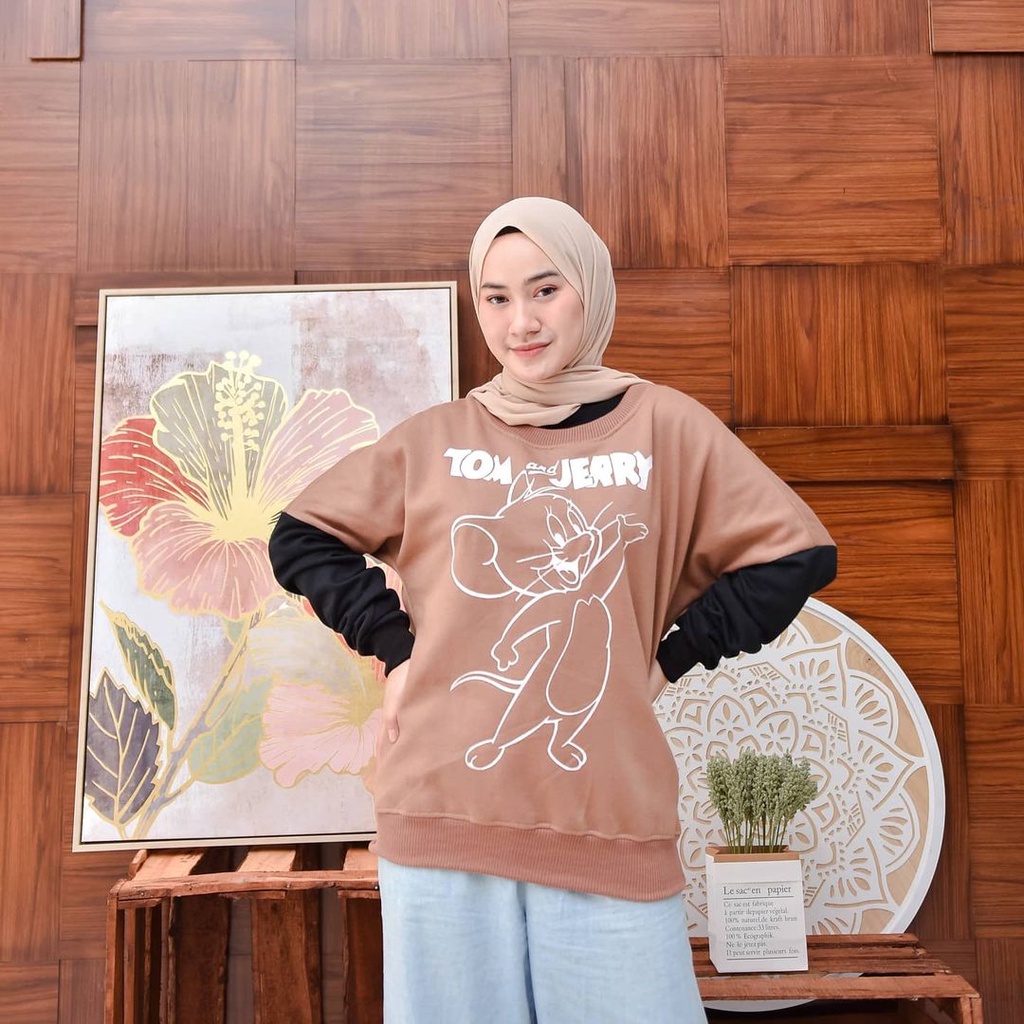 CARTOON SWEASHIRT  II SWEATER CRAWNECK KOMBINASI