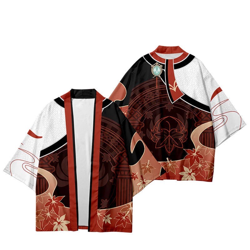 baju Haori Baju Cosplay  Kimono Game Genshin Impact Kaedahara Kazuha 2 kaos bisa custom gambar logo 