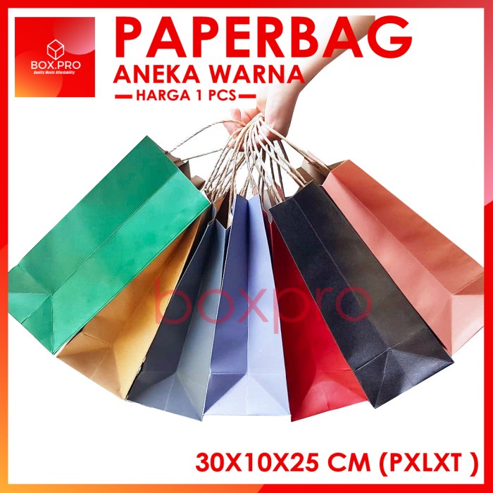 

[RESTOCK] Paperbag Paper bag kantong kertas tas polos coklat aneka warna - Hitam TERMURAH