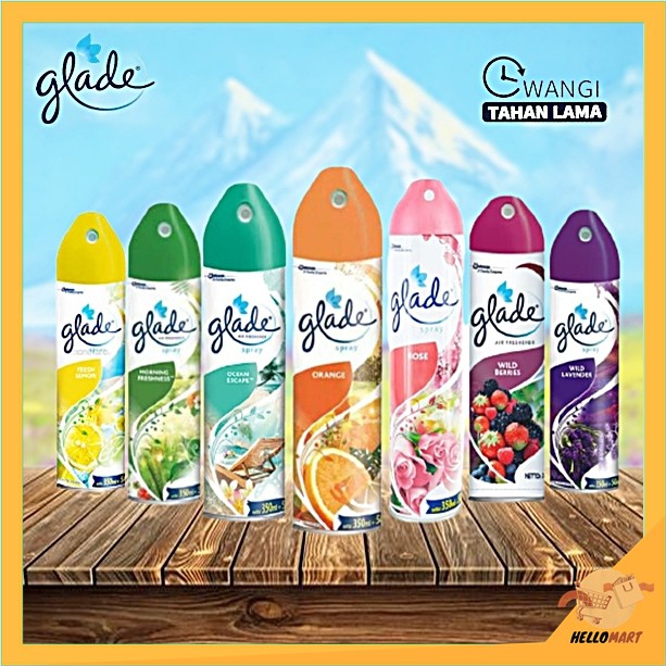 ORIGINAL Glade Air Freshener Spray Aerosol 350 ml &amp; 250ml / Glade Pengharum Ruangan / HELLOMARTID