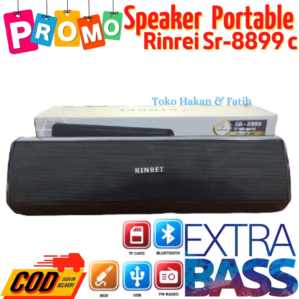 Speaker Bluetooth, Usb Memory Speaker Music Rinrei SR-8899C - Speaker Super Bass RINREI SR-8899C BT+