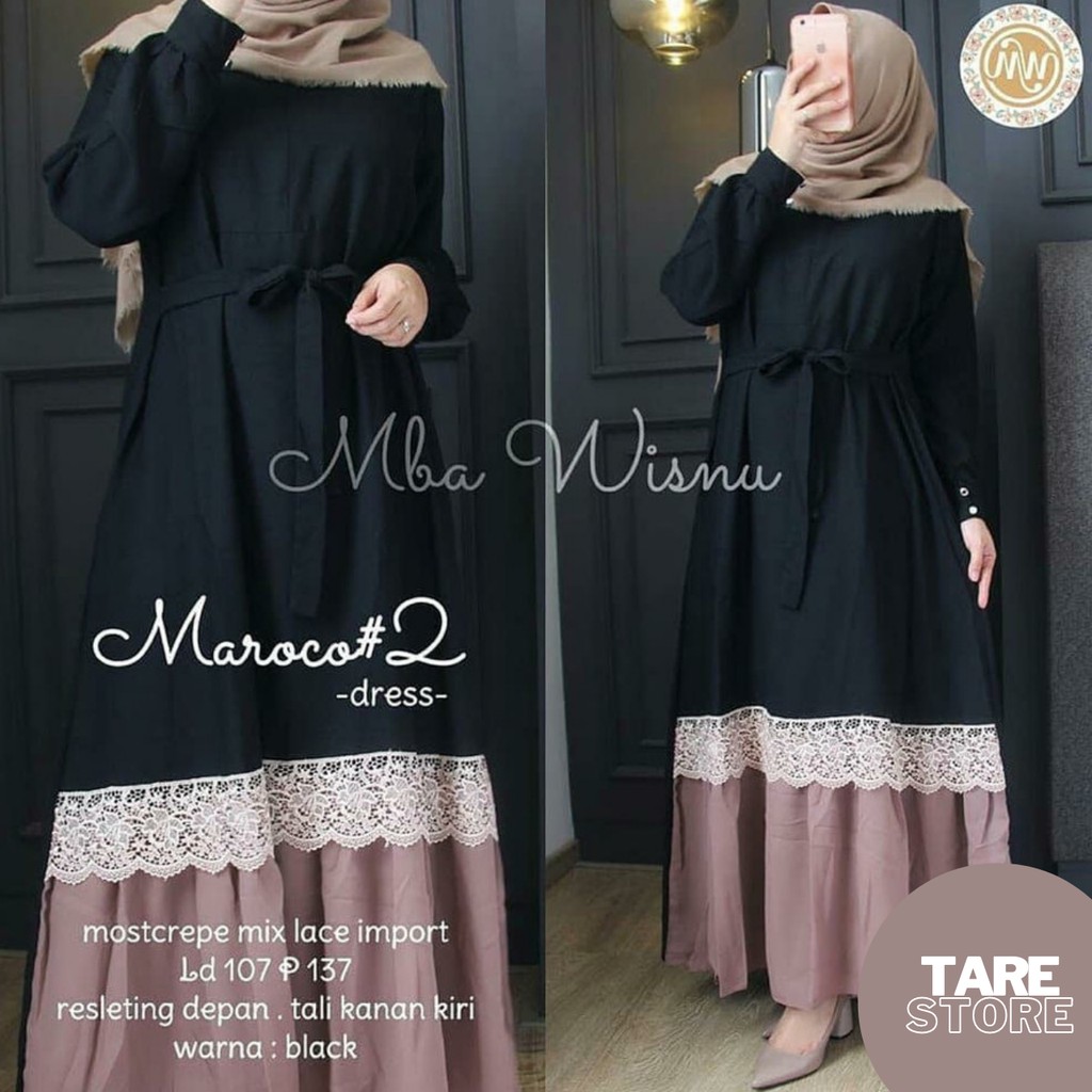 Gamis Dress Wanita Busana Muslim Termurah Modern Syari Trendy Terbaru B8M2 Keren Fashion Kekinian