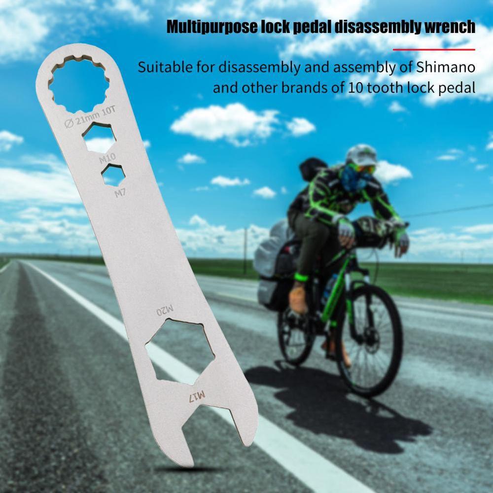 Lanfy Kunci Pedal Sepeda Portabel Kokoh Memakai Aksesoris Stainless Steel Pedal Pelepas Sepeda Gunung Kekerasan Tinggi Pedal Spanner