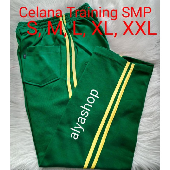 Celana Training SMP Hijau List Kuning