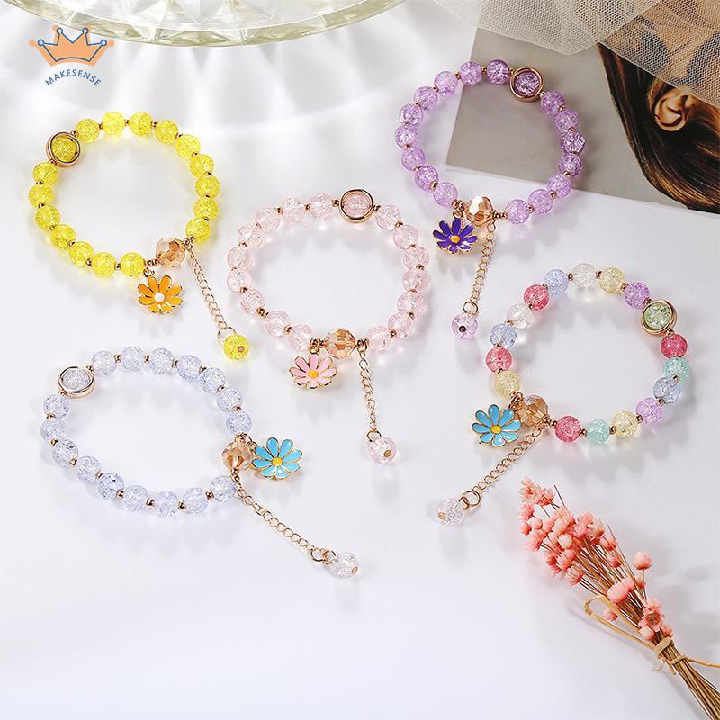 COD⭐Gelang Rumbai Bunga Daisy Kristal Korea Wanita Gadis Gelang Perhiasan Aksesoris MK