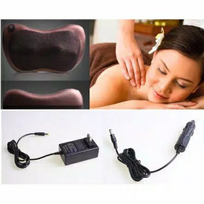 BANTAL PIJAT SHIATSU MOBIL CAR HEAT NECK MASSAGE PILLOW INFRARED 02-01