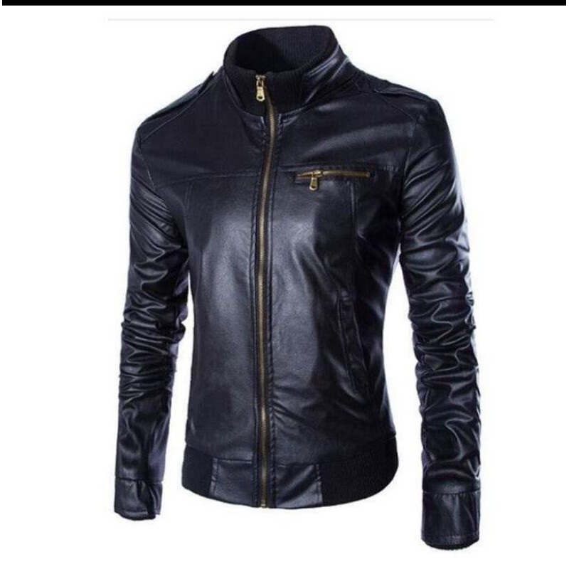 [JAKET KULIT ASLI]jaket kulit pria elegan