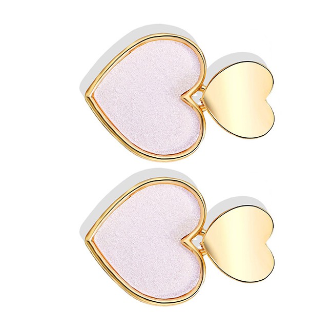 LRC Anting Tusuk Fashion Gold Love Sequins Geometric Earrings F96417