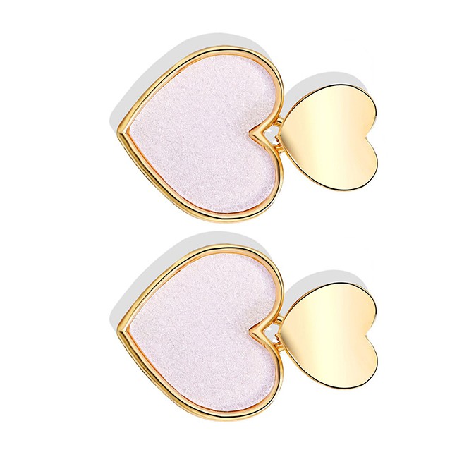 LRC Anting Tusuk Fashion Gold Love Sequins Geometric Earrings F96417