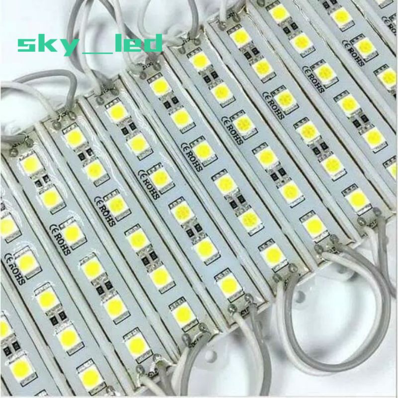 LAMPU LED STRIP MODUL SMD 5050 6 MATA 12 V WATERPROOF VARIASI DEKORASI ETALASE NEON BOX MOBIL MOTOR