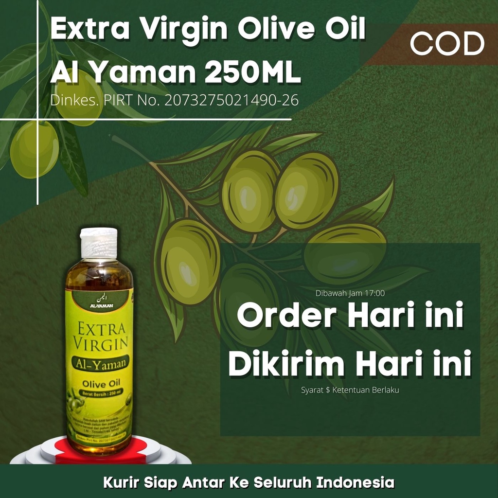 Minyak Zaitun Asli Olive Oil Extra virgin Al Yaman 250 ml