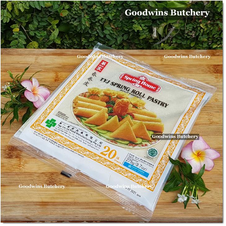 

SPRING ROLL SKIN samosa kulit lumpia TYJ Spring Home Singapore frozen 8.5" 21.5cm 20 SHEETS 275g