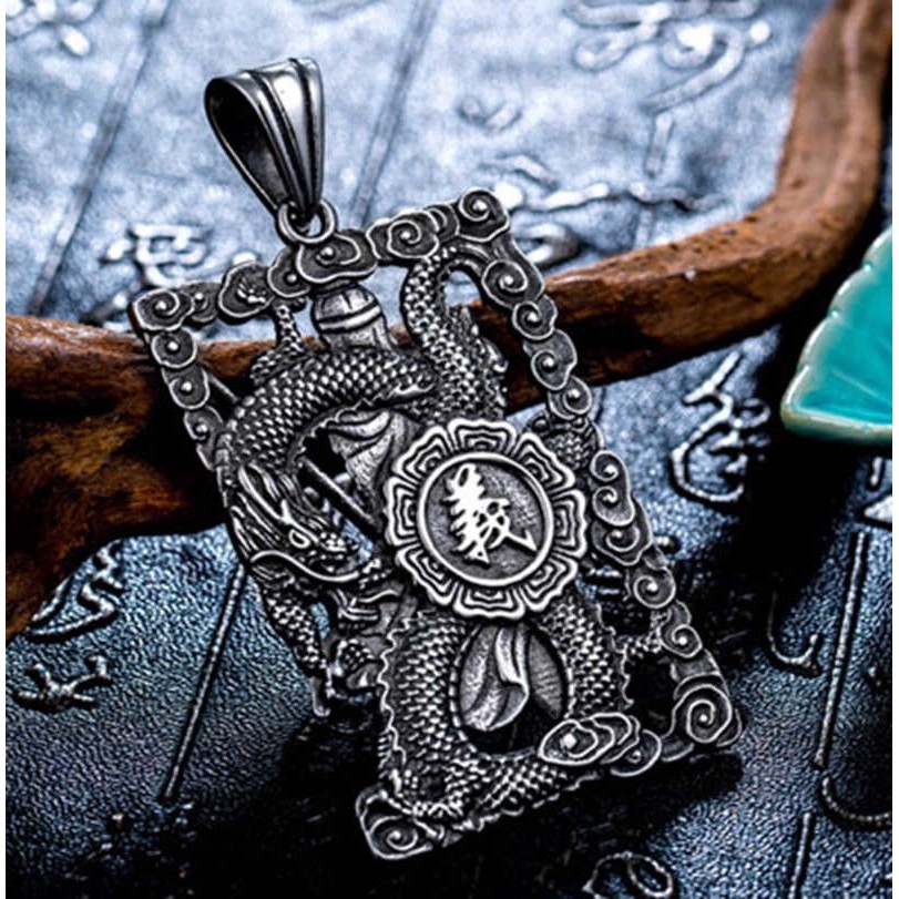 Fashion Retro Guan Yu Door-god Patron Saint Exorcism Necklace Pendant Jewelry