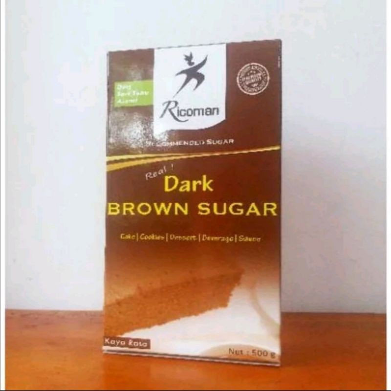 

Ricoman Dark brown sugar kemasan 500gram