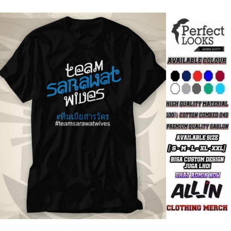 KAOS DISTRO TEAM SARAWAT WIVES 2GETHER THE SERIES SHIRT BAHAN KATUN
