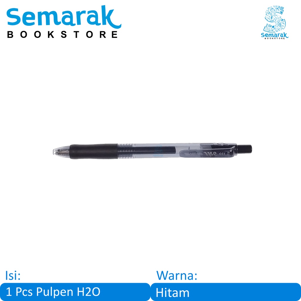 Standard Retractable Gel Pen Pulpen Semi Jel - Hitam