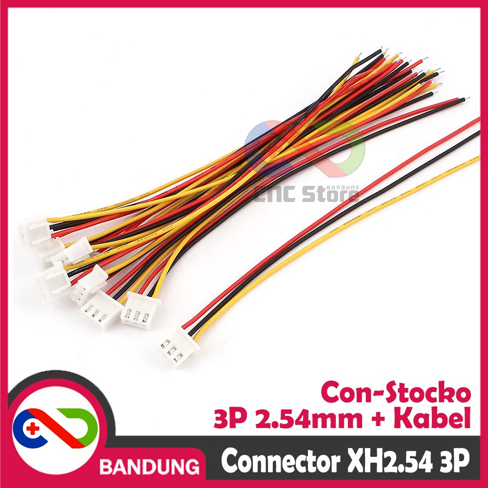 CONNECTOR XH2.54 3P PIN FEMALE 20CM CABLE JST 2.54MM SOCKET CONNECTOR STOCKO