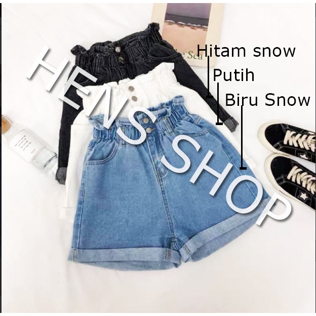 HOTPANTS SUMMER CELANA JEANS PENDEK WANITA KOREA TEBAL