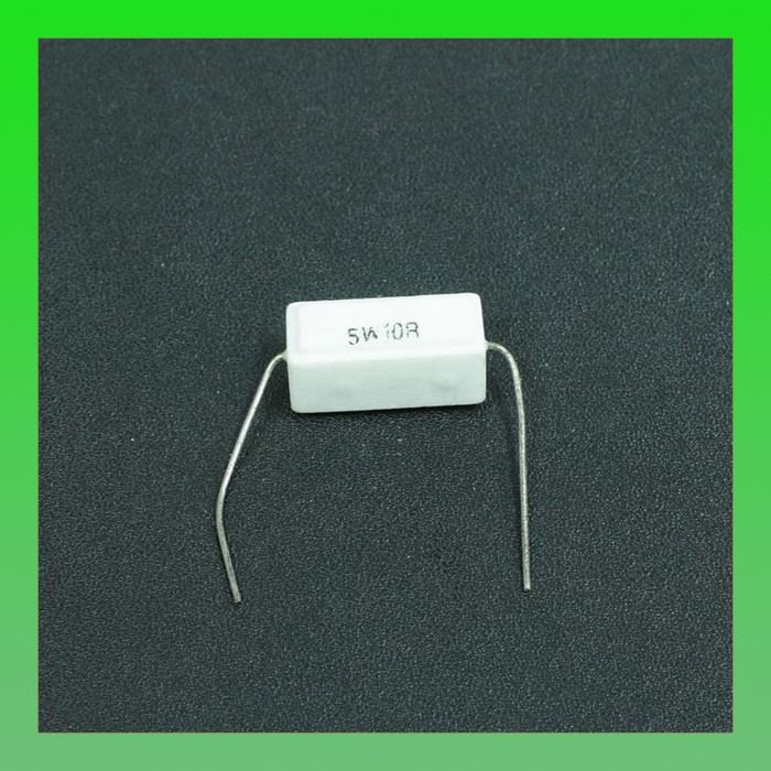 RESISTOR Kapur 5W 10R / 5 WATT 10 R Putih / TAIWAN ( ISI 5 PCS )