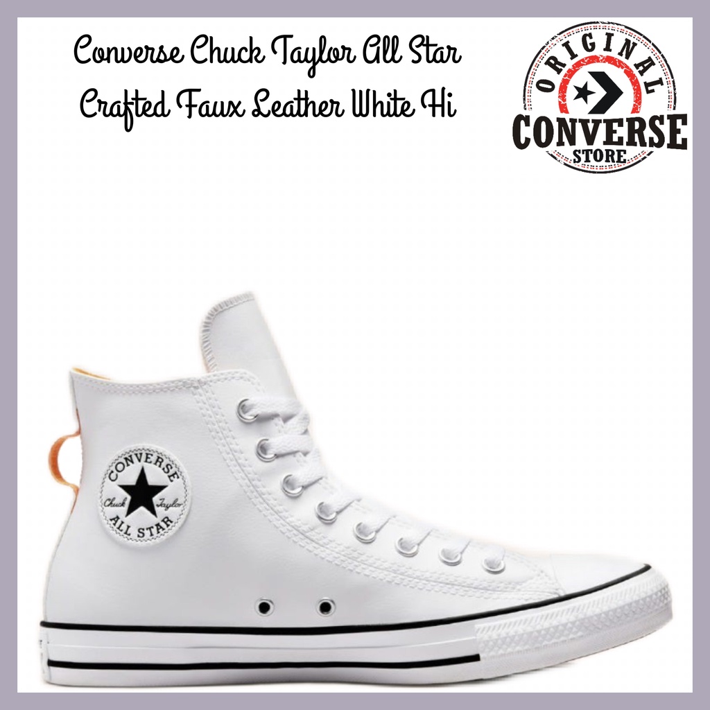 ORIGINAL CONVERSE CHUCK TAYLOR ALL STAR CRAFTED FAUX LEATHER WHITE Hi A00478C MENS