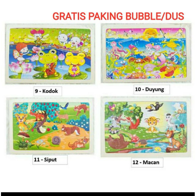 Gober - Mainan Edukatif / Jigsaw Puzzle / Puzzle Kayu Gambar Kecil 24 Keping Lucu