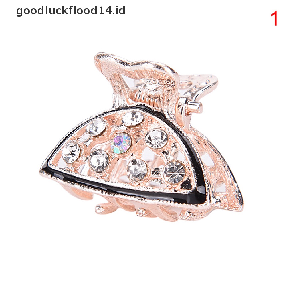 [OOID] Lovely Mini Crystal Rhinestone Plastic Butterfly Hair Claw Jaw Clip Clamp Pin  ID