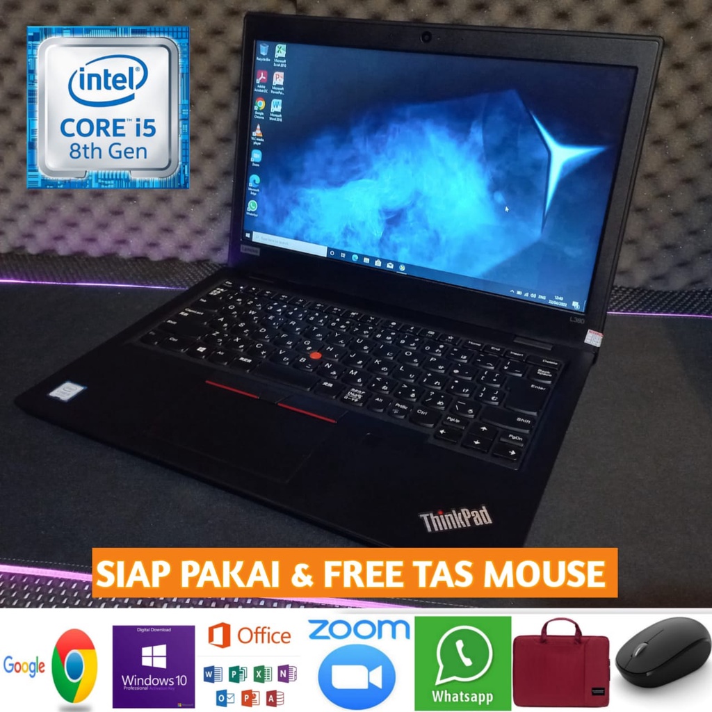 Laptop Lenovo L380 Core i5 Gen 8 Ram 8 SSD 256 Windows 10 Like New
