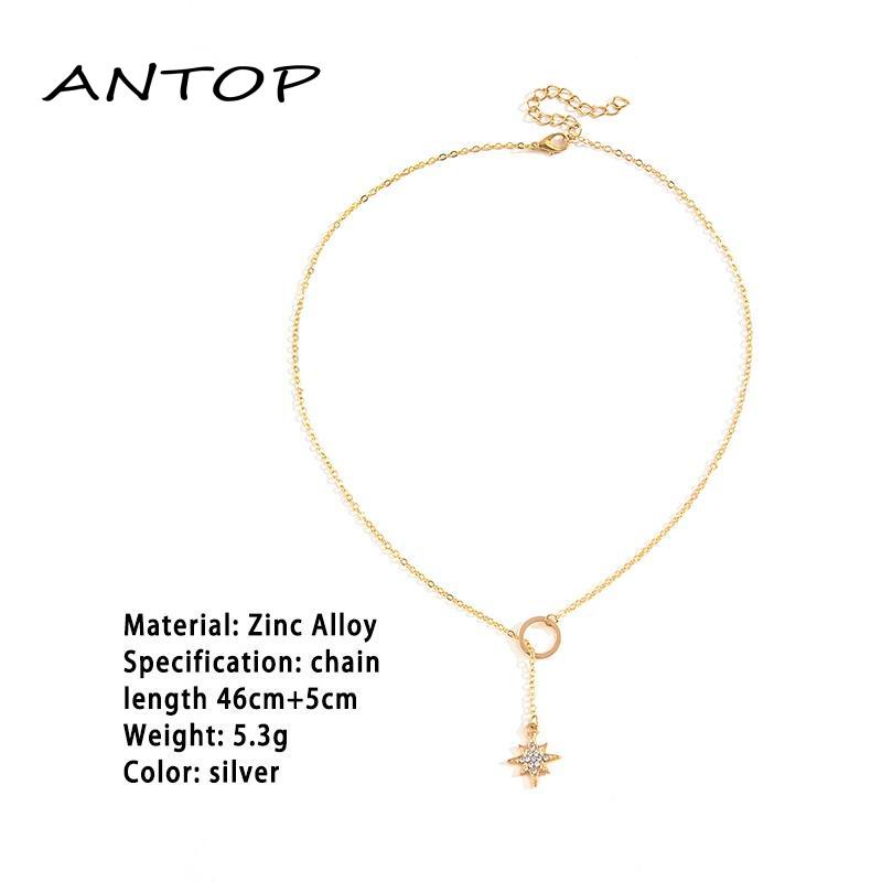Kalung Wanita Berlapis Emas Kalung Liontin Bintang Yang Dapat Disesuaikan ANTOP