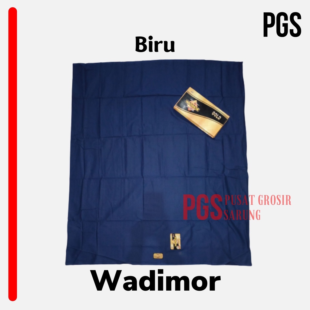 SARUNG TENUN WADIMOR POLOS NON TUMPAL WARNA BIRU ORIGINAL PREMIUM PUSAT GROSIR SARUNG