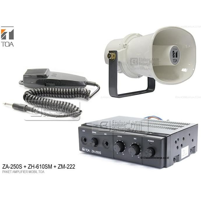 PAKET AUDIO MOBIL - AMPLIFIER MOBIL TOA ( AMPLIFIER + MIC + SPEAKER )