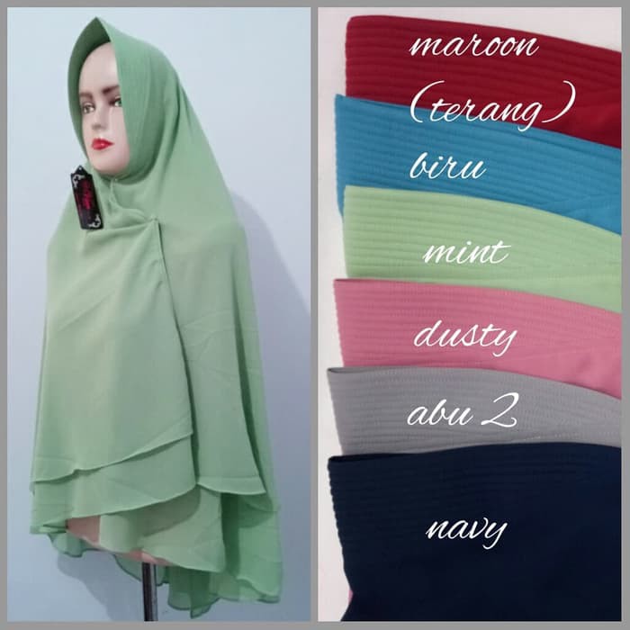 Jilbab Khimar, Jilbab Kimar KHIMAR 2 LAYER / JILBAB SYARII / KHIMAR SIFON CERUTY Murah