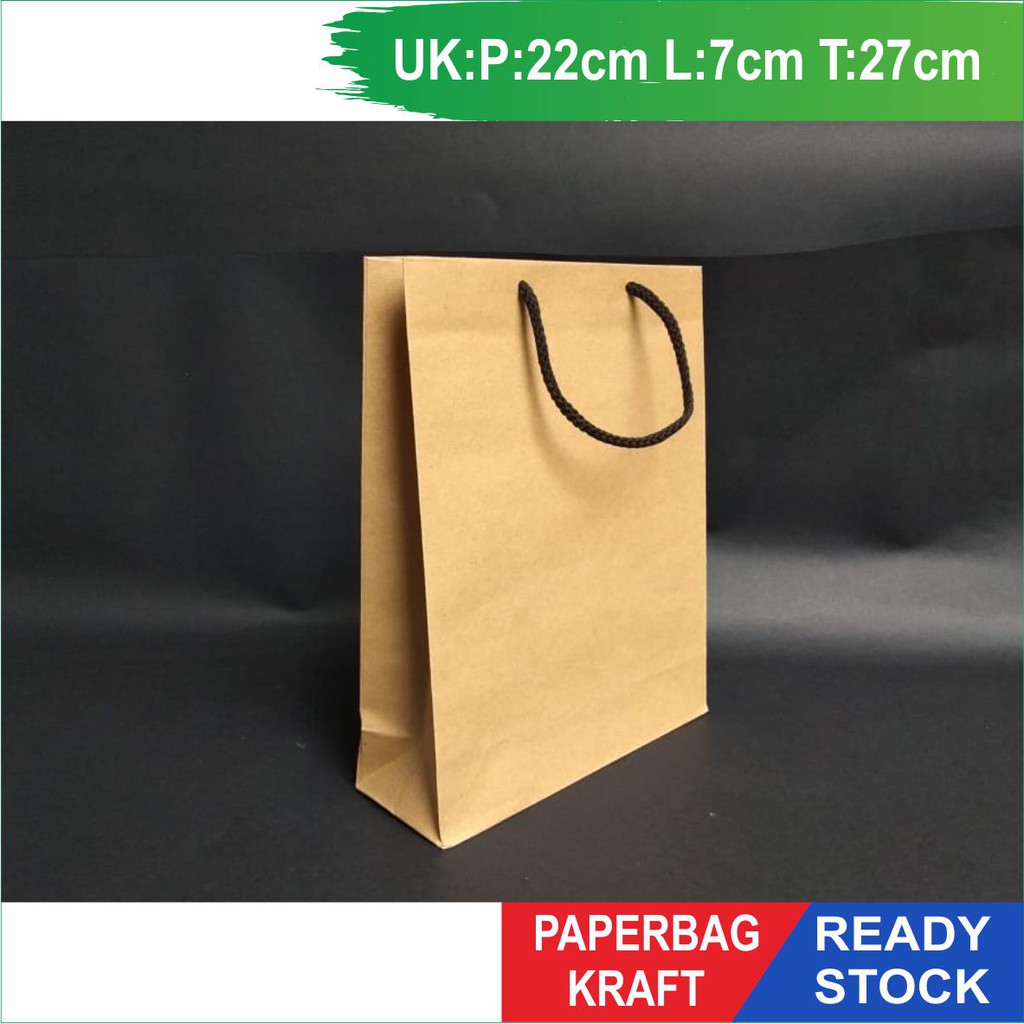 

Tas Kertas Polos Ready Stock, Paperbag Kraft Ready Stock, Tas Kertas Polos, Paper Bag Polos Murah (22*7*27)