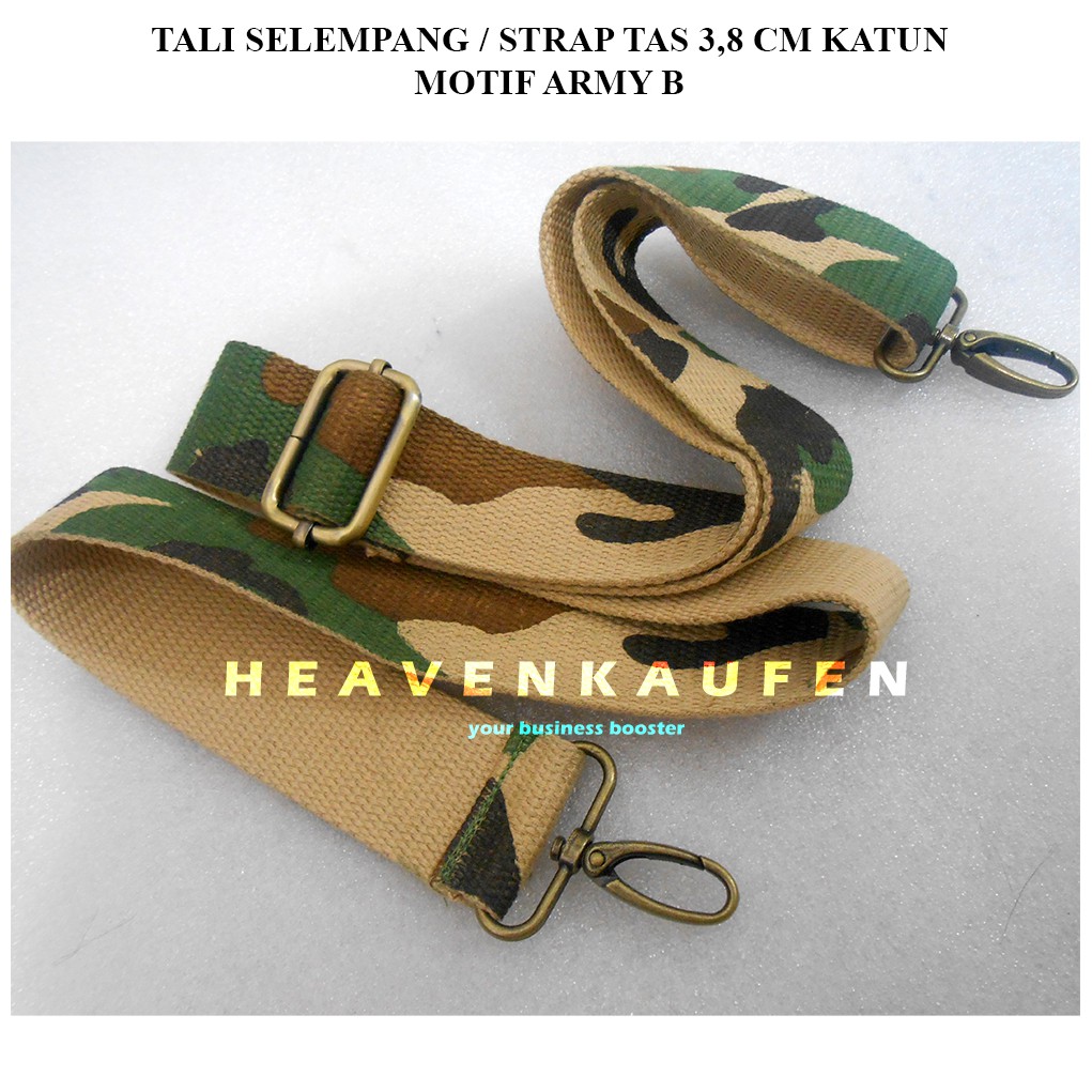 Strap Tas / Tali Selempang Tas Unisex Lebar 3,8 cm Katun Motif Army Tentara Kode B