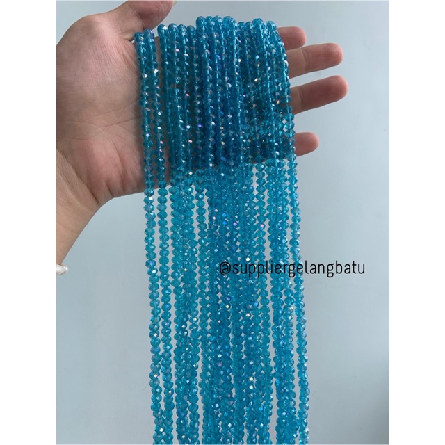 Crystal Ceko 6mm Soft Blue QUARTZ kristal kuarsa biru laut bahan craft