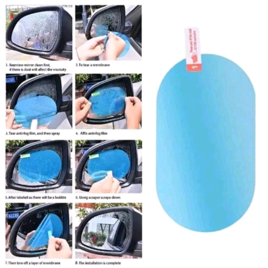 Anti Fog Oval Besar Kaca Film Spion Mobil Anti Embun Besar Universal 100MM X 150MM