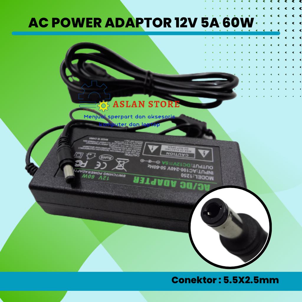 ADAPTOR 12V 5A murah 12 volt 5 Ampere AC / DC ADAPTER Power Supply