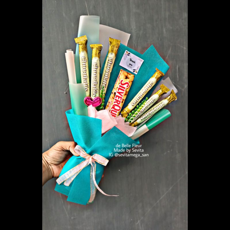 

buket Silverqueen/buket coklat murah/buket coklat ekonomis/buket ultah