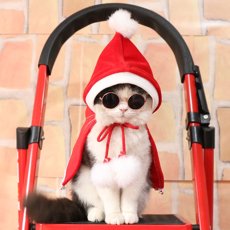 Jubah Natal Hangat Lucu Untuk Hewan Peliharaan Kucing Anjing