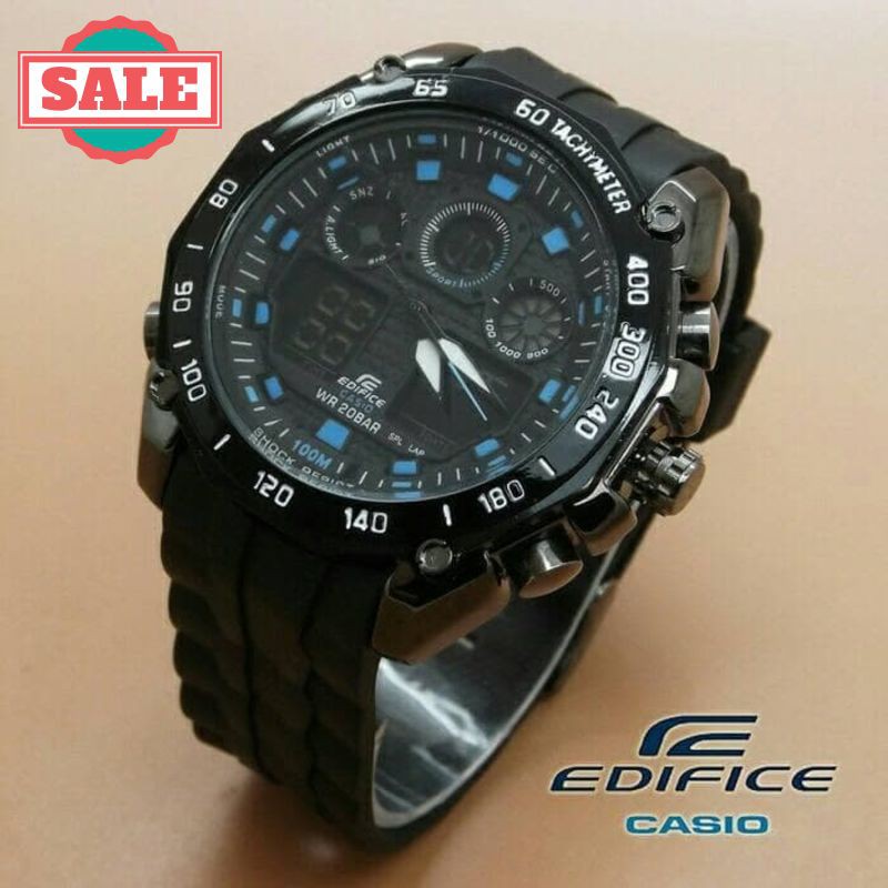 Promo CASIO EDIFICE GA 100 BLACK BLUE