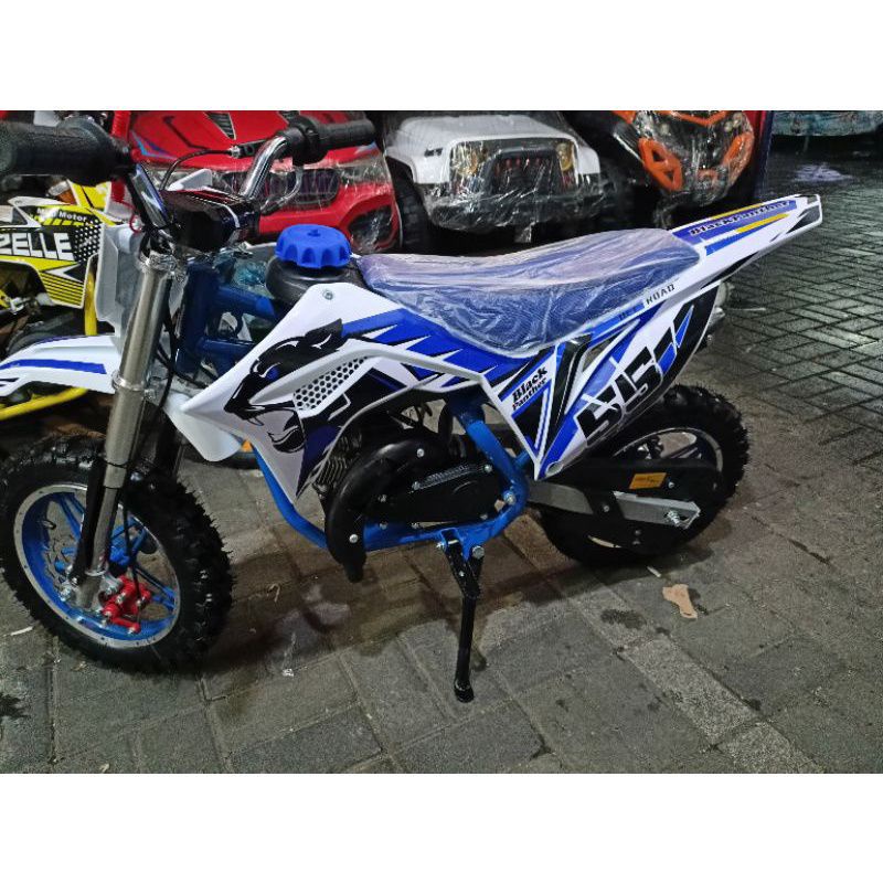 MOTOR MEDIUM TRAIL BLACKPANTHER DOUBLE STARTER MESIN 2 TAK 50 CC - MOTOR CROSS ANAK