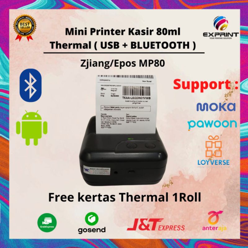 Mini Printer Kasir Thermal (USB+BLUETOOTH)