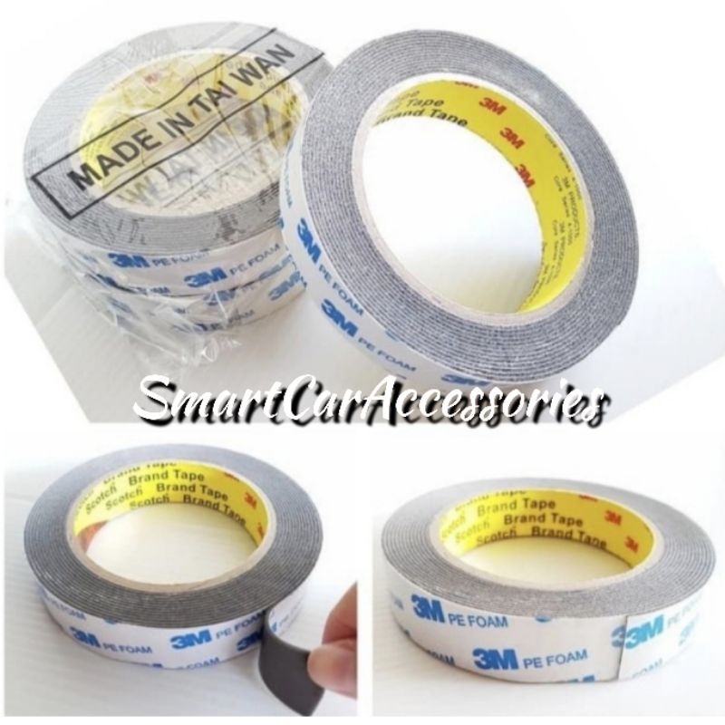 

Isolasi Solasi Perekat Lem Double Tape Bolak Balik BB 3M Foam Putih Abu
