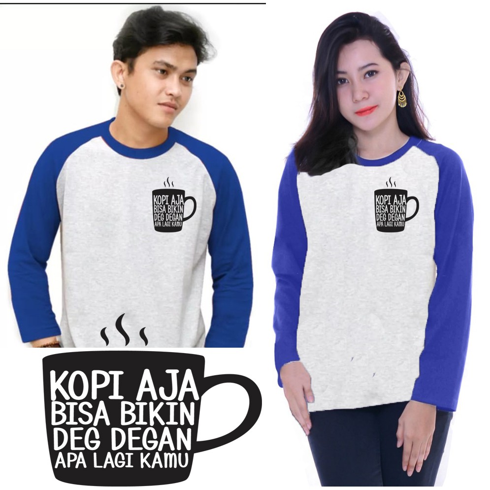 Myco | Kaos Raglan | Gambar kopi | Kaos lengan panjang | Ukuran M - L - XL - XXL